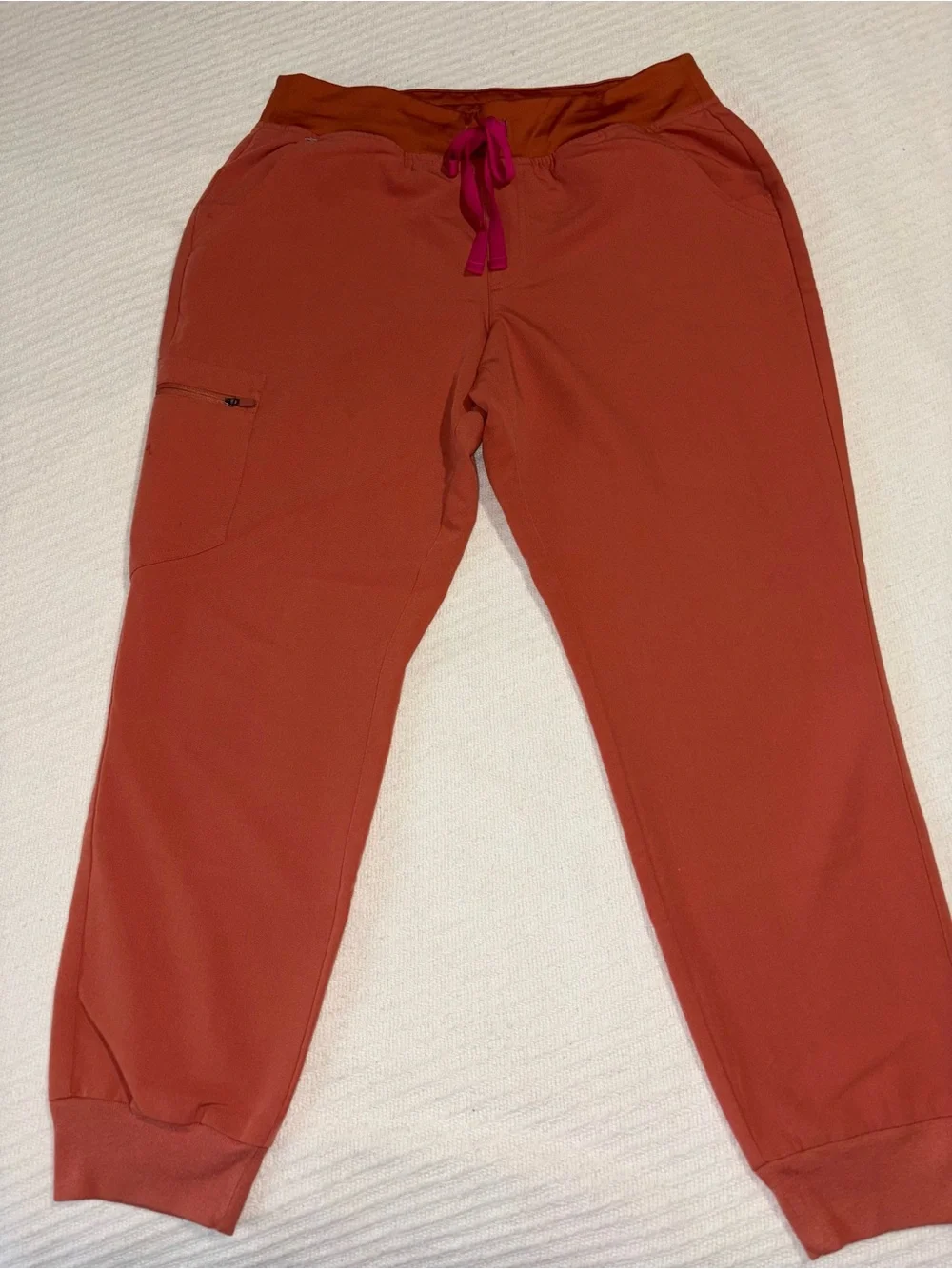 Figs Terracotta Orange Matching Scrub Top and Joggers Set